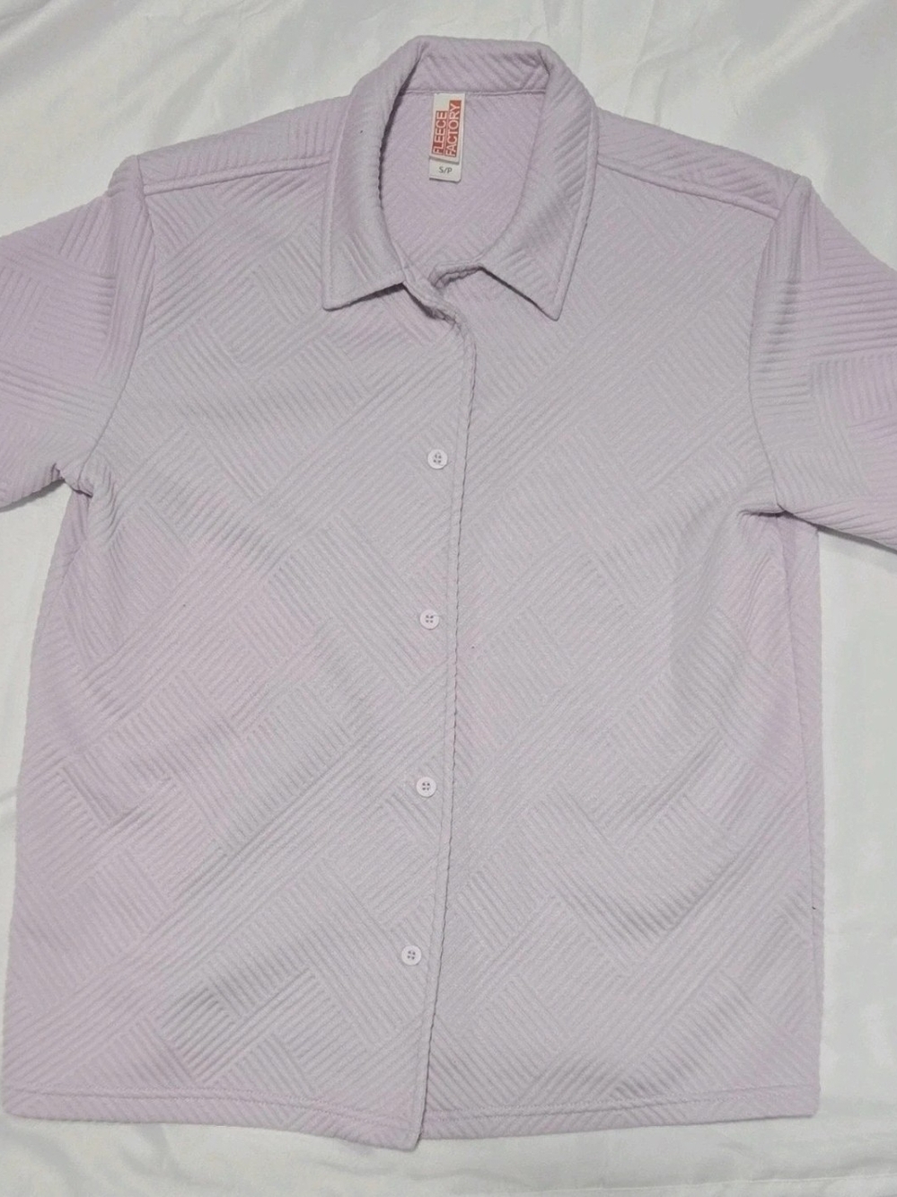 Men's Quilted Light Lavender Button-Down Shirt